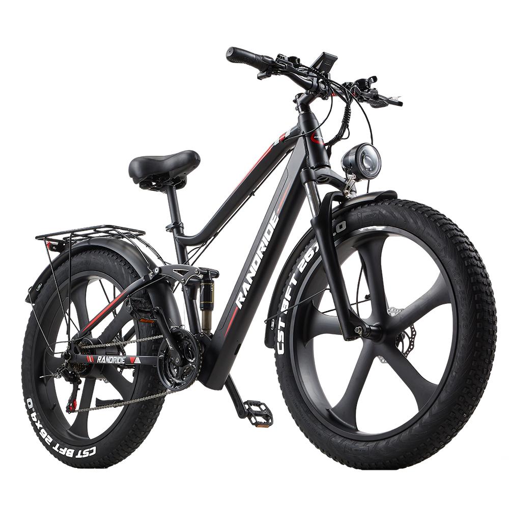 RANDRIDE Biciclete electrice urbane YX90M Motor 1000W Baterie 48V 14Ah Anvelope 26x4 inch