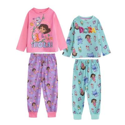Dora The Explorer Childrens/Kids Character Long Pyjama Set (Pack of 2)