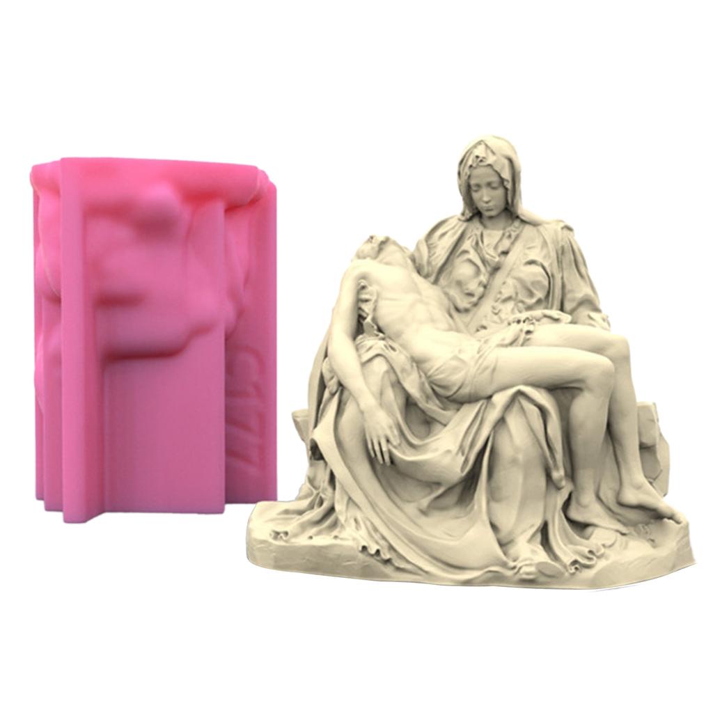 Resin Statue Molds Silicone Pieta Mold 3D Candle Making Mold Pieta Statue Epoxy Mold for Resin Casting Soap Home Decor