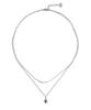Jbans Classic Mini Volume Heart Slim Double Chain Layered Necklace (C2601-An997_Sv)
