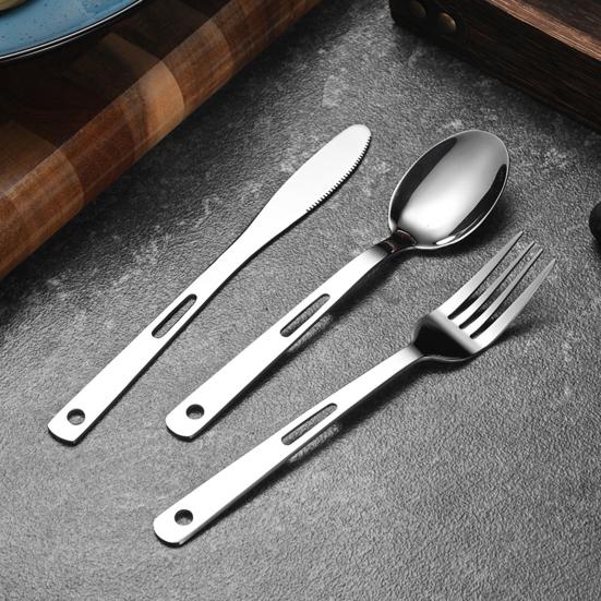 Stainless Steel Tableware Set Cutter Fork Spoon with Carrying Case BPA-Free Rust-Proof Reusable Flatware for Home School Outdoor Picnic