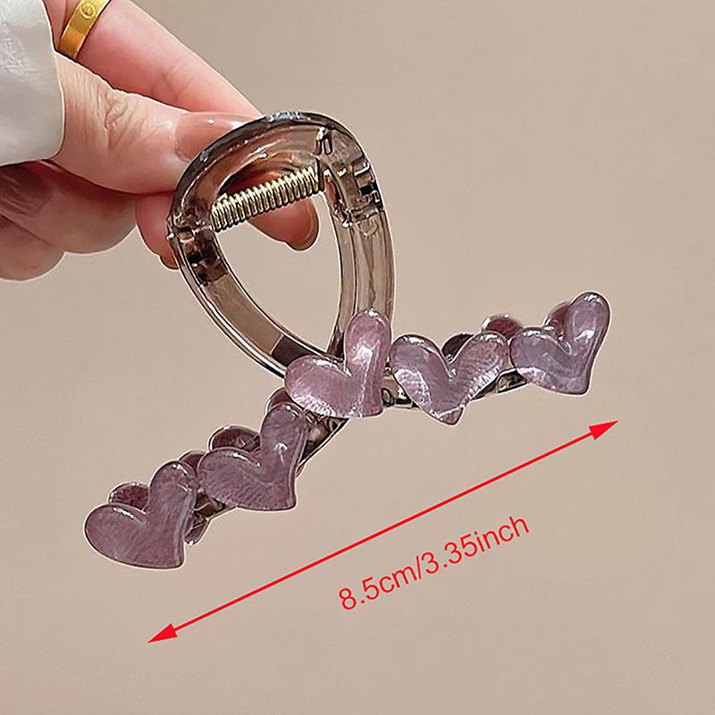 Jelly Heart Hair Claw Clips Girls Trendy Acrylic Hairpins Barrettes Washing Face Headdress Accessories