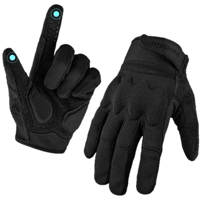 Motorcycle Anti slip Wear-resistant Mountain Climbing Anti Fall Five Finger Touch Screen Wear Resistant Military Fan Combat Gloves