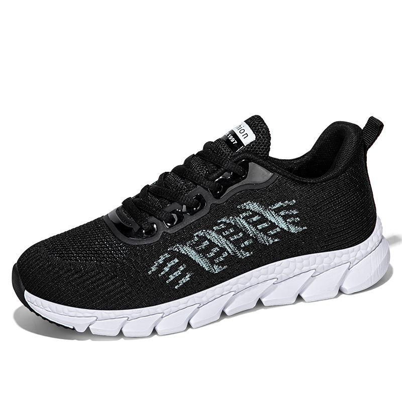 Spring new fly-woven breathable running shoes sports women's casual shoes soft-soled couples with the same versatile little white shoes