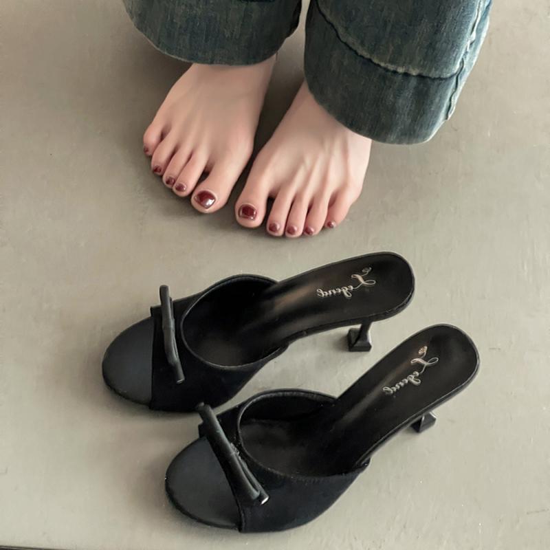 Summer Women Butterfly-knot Slippers Fashion Open Toe Slides Ladies Sexy Nightclub Party Pumps Shoes