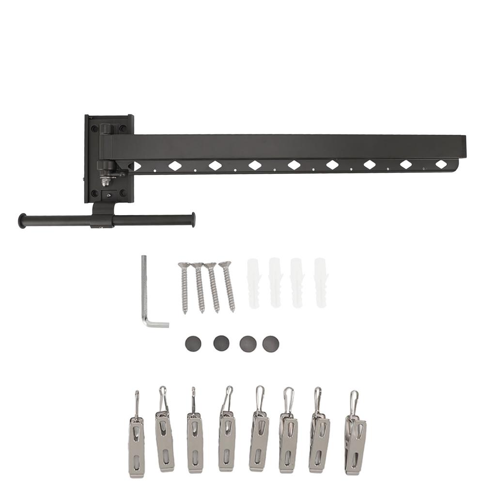 Chowany Stojak na Pranie Wiatroodporny Oszczędzający Miejsce Montowany na Ścianie Składany Stojak do Suszenia Prania