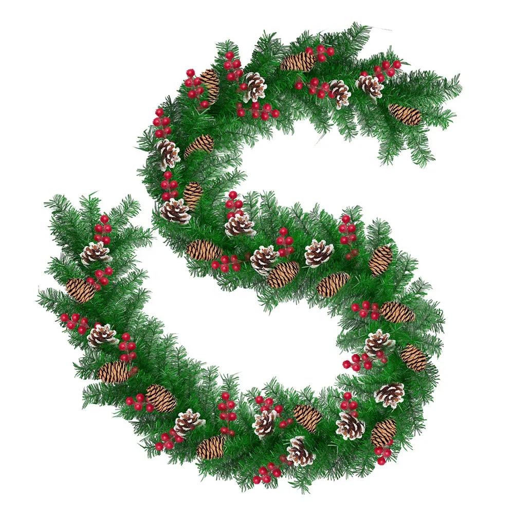 Green PVC Christmas Decoration Rattan Hotel Shopping Mall Bar Door Hanging Decoration Christmas Encrypted Rattan