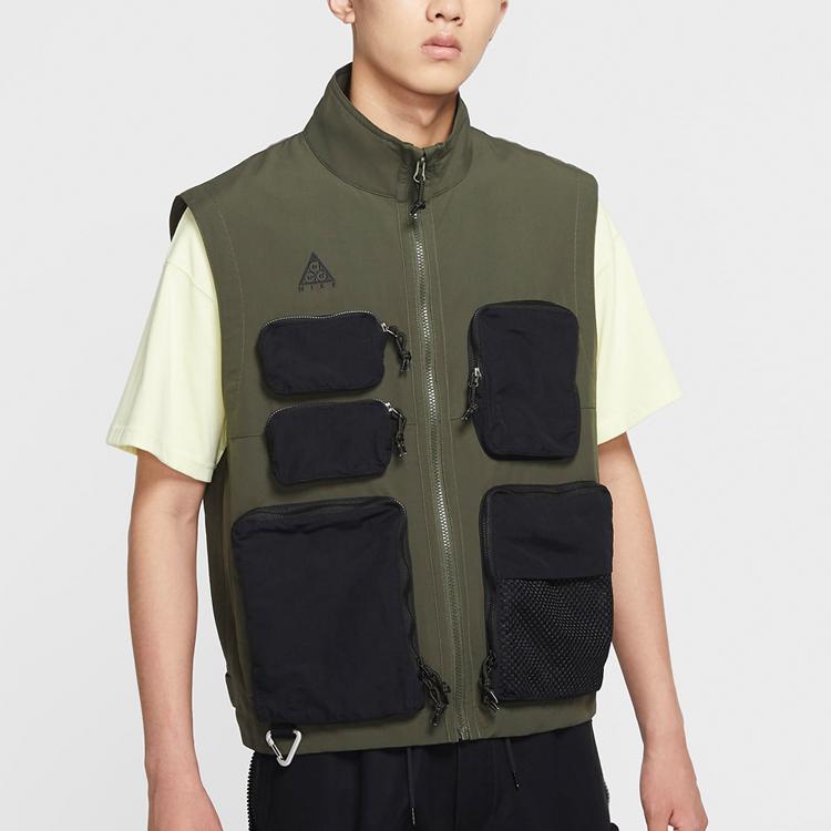 Nike ACG Casual Sports Stand Collar Multi-Pocket Utility Vest Men Vests Green CW0836-325