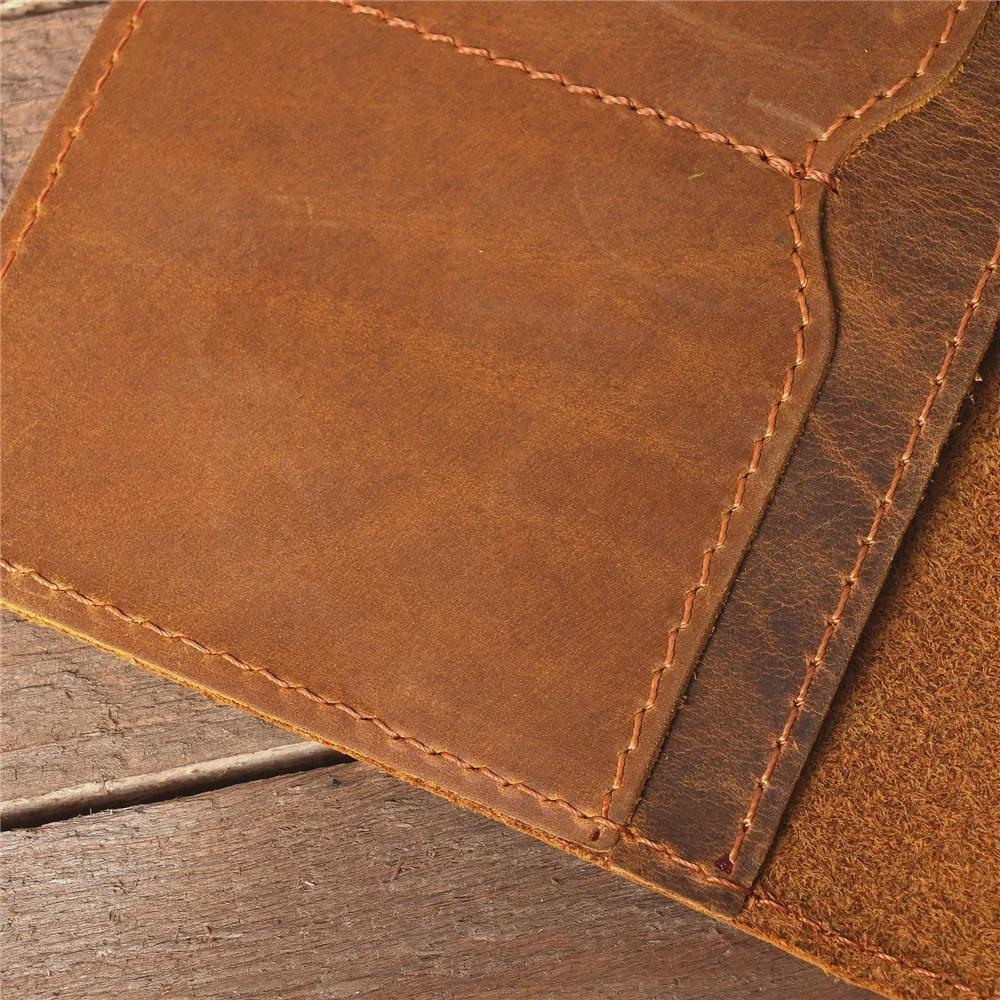 5504 Genuine Crazy Horse Leather Passport Wallet for Men and Women - Card Holder & Travel Accessory