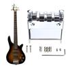 4 String Electric Bass Guitar Bridge Hard Tail Fixed Bass Guitar Bridge Roller Saddles Bridge for Bass Guitar Part