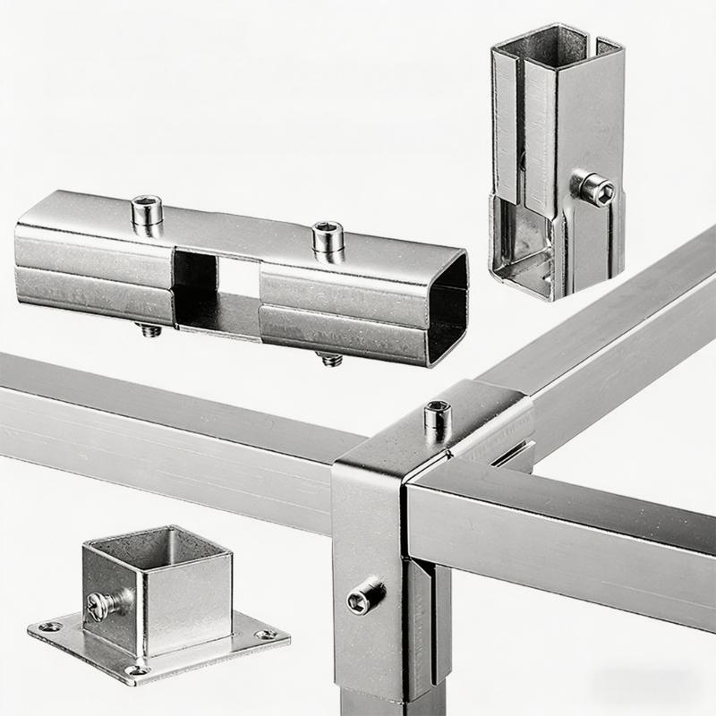 Square Pipe Fixed Joint Storage Rack Connector 3 Way Elbow Pipe Fitting for Fence Rail and Industrial Shelf Construction