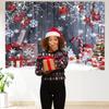 Christmas Party Backdrop Wood Wall Floor Snow Xmas Tree Gifts Bells Winter Children Family Photography Background Decor Banner