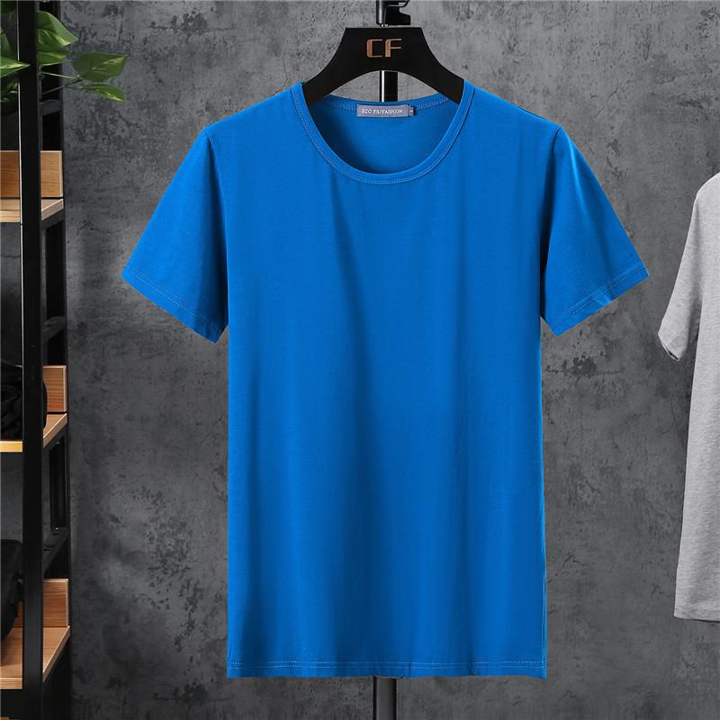 Men's Plus Size Casual Solid Color Short Sleeve Cotton T-Shirt for Team Building