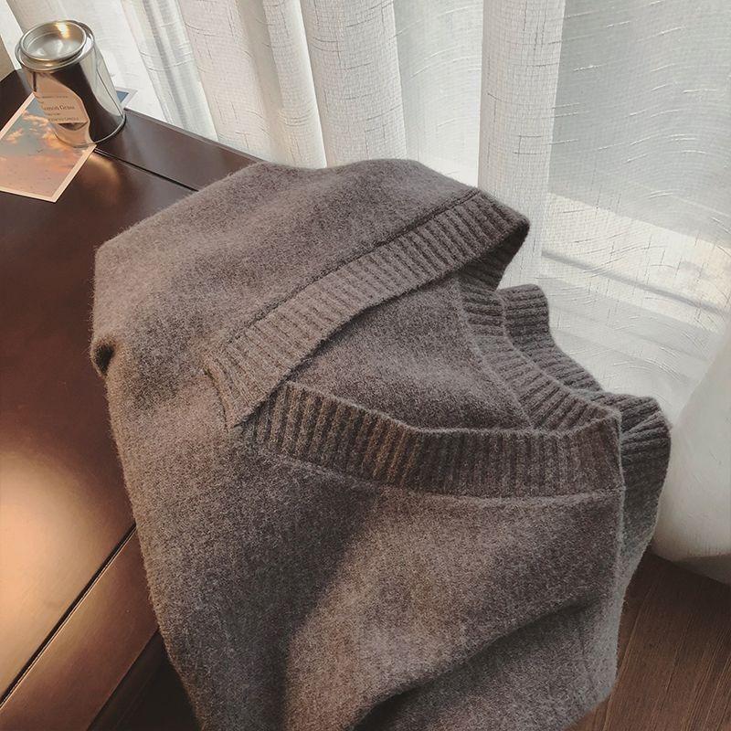 

Вязаный жилет с V-образным вырезом, женский осенний наряд, новая корейская версия, ретро-свитер, весенний и осенний жилет без рукавов, топ one size