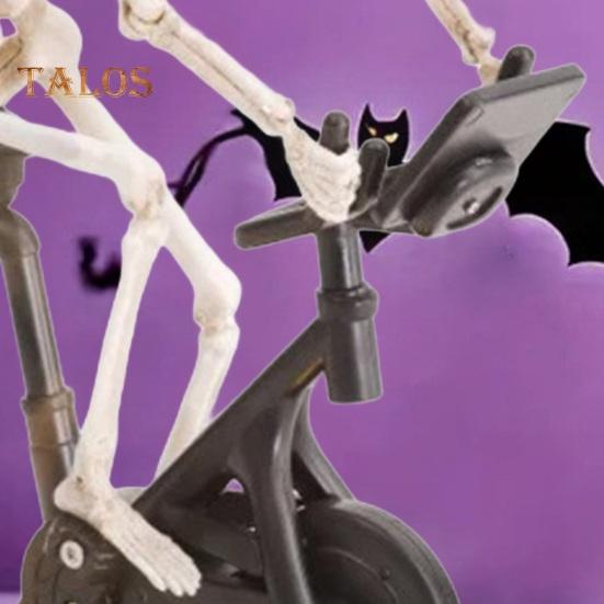 Rotoped Animatronic Skeleton Figurka Halloween Pryskyřice Cyklistika Fitness Kolo Lebka Socha Socha Domácí Kancelář Dekorace Na Stolní Ornament