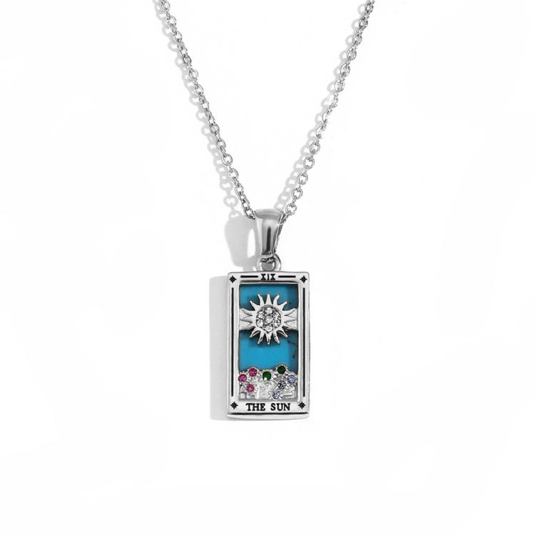 Trendy Minimalist Tarot Inspired Necklace With Creatvie Symbols And Lightweight Design For Comfortable Daily Wear