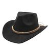 Western Cowboy Hat Suede British Jazz Hat Men'S And Women'S Ethnic Top Hat