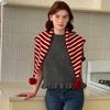 Thicken Triangular Knitted Shawl Plaid Stripe Scarf Retro Winter Cashmere Scarves  Student