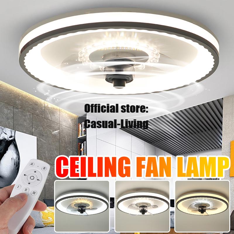 Ventilatore da soffitto dimmerabile a LED da 72 W con telecomando e lampada di raffreddamento ad aria a LED con velocità del vento regolabile