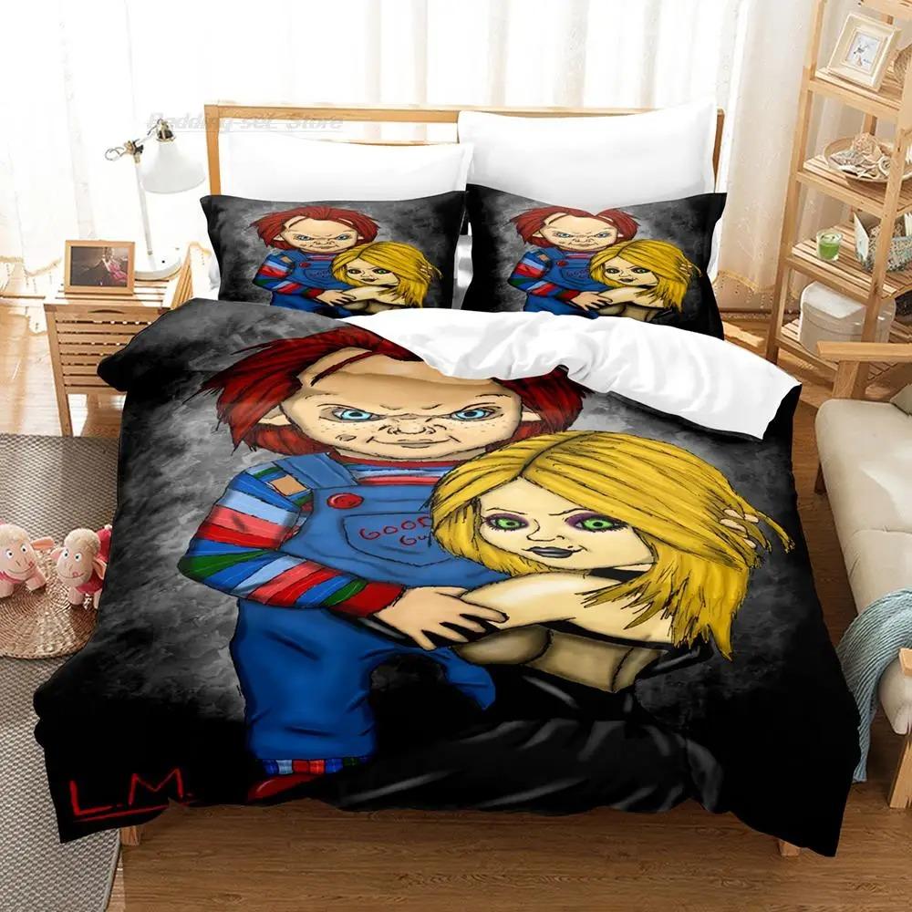 Hot Sale Chucky Bedding Set Single Full Queen King Size Bed Set Aldult Kid Bedroom Duvetcover Sets 3D Print Halloween