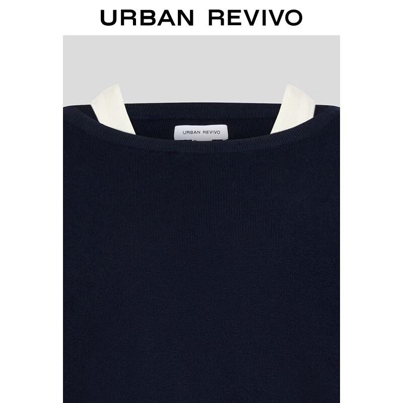 UR2026 Color-Block Cropped Knit Top