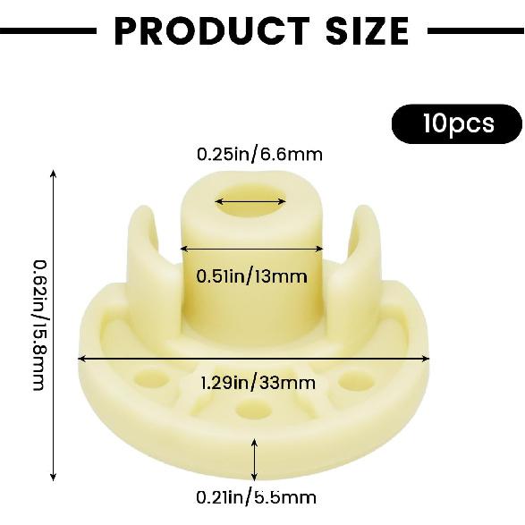 9709707 Mixer Rubber Foot, 10Pcs Blender Bottom Pads Feet Replacement Parts for Kitchen Aid Tilt Head Stand Mixer KSM150 KSM152 KSM154 KSM155 KSM158