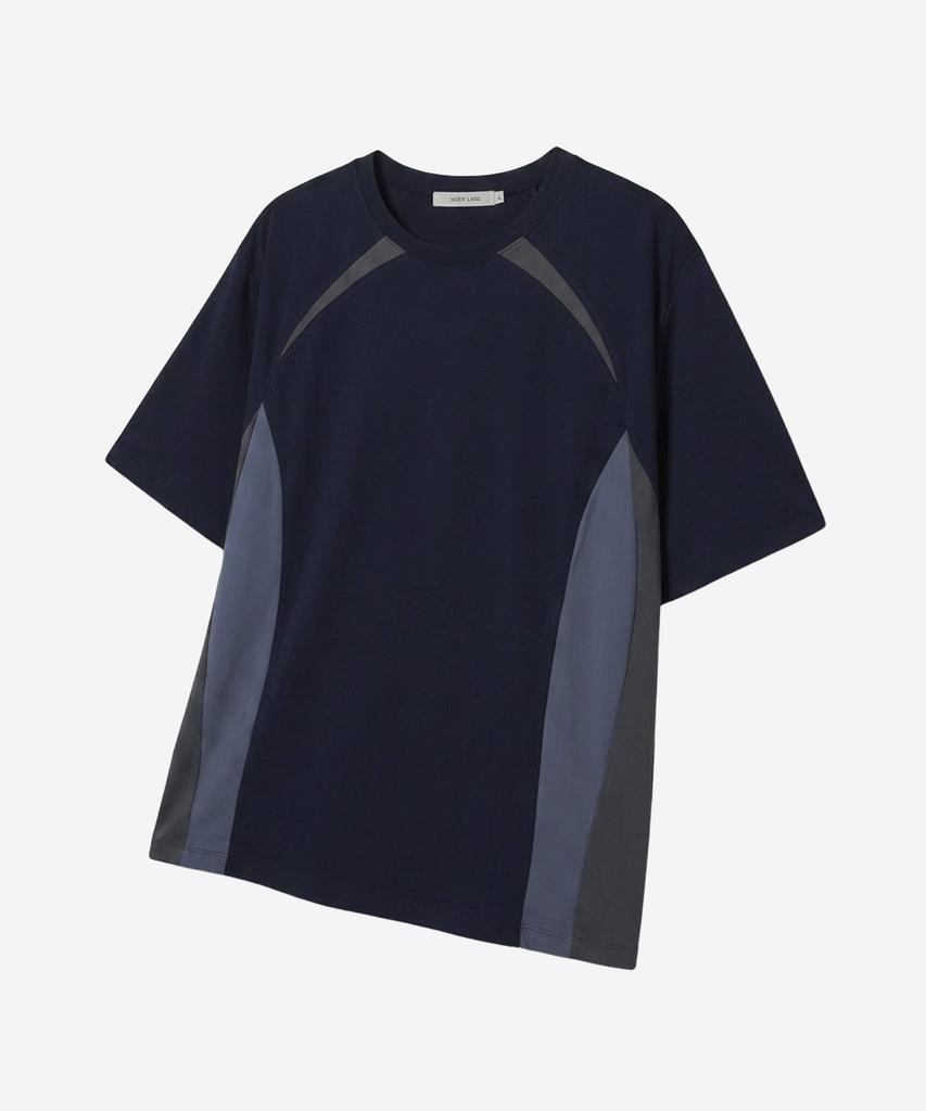NODE LABS Dev:11 Texture Block Short Sleeve T-Shirt_Navy