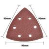 Universal Self-Adhesive Triangle Sanding Disc, 6-Hole, 90x90x90mm Flocked Sandpaper Sheets