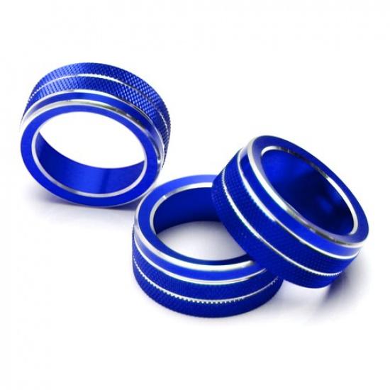 3pcs Blue AC Climate Control Switch Knob Ring Covers For 2018- Honda Accord