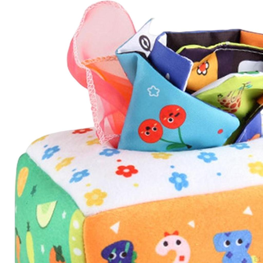 1 Sensory Game Children's Tissue Box Toy Learning Motor Skills Soft Polyester Suitable for