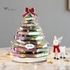 Seasonal Shelf Decorations Cartoon Christmas Coffee Cup House Ornaments, 2D Acrylic Tree Tabletop Cute Holiday Home Accents Decor, Mini Decor for Desk