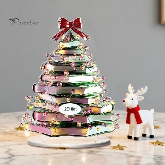 Seasonal Shelf Decorations Cartoon Christmas Coffee Cup House Ornaments, 2D Acrylic Tree Tabletop Cute Holiday Home Accents Decor, Mini Decor for Desk