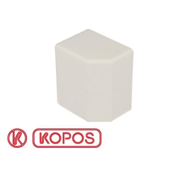 Embout de goulotte PVC - KOPOS - 60 x 40 mm - Blanc - Installation clipse