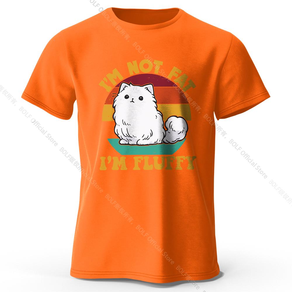 Men's I Am Not Fat I Am Fluffy Printed T-Shirt 100% Cotton Oversized Humor Graphic Tees for Women Summer Tops Kawaii Streetwear