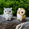 Mini figurine de hibou en résine, ornement miniature pour terrarium, bonsaï, micro-paysage, jardin féérique, décoration de gâteau