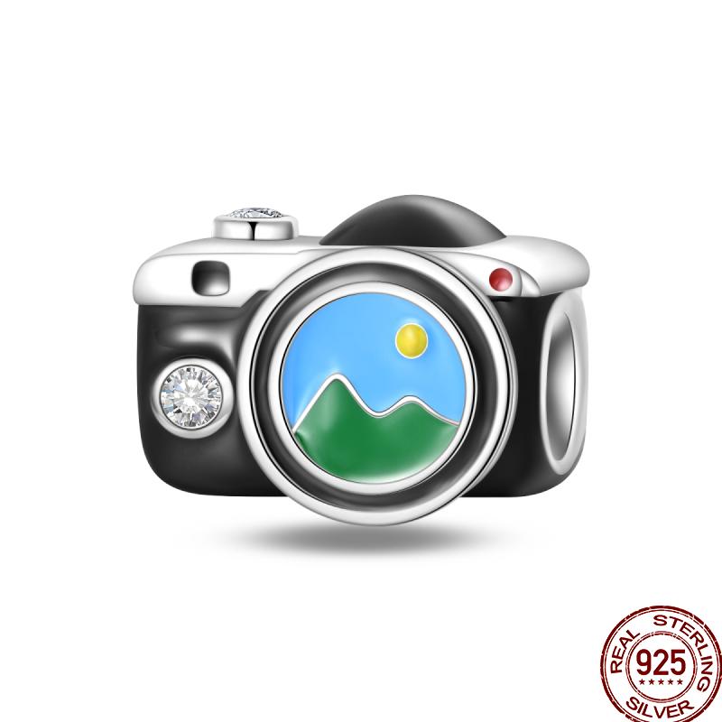 Copper Time Travel Space Travel Camera Bead Pendant Fit 3Mm Original Bracelet Diy Jewelry Gift