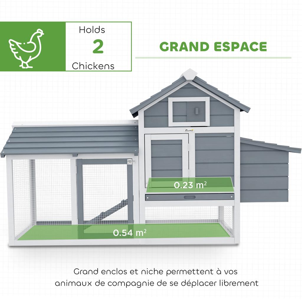 Chicken Coop on Legs, Cottage, Solid Fir Wood, 150.5 x 54 x 87 cm