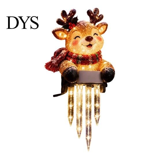 Außen-Feiertagsgeländer-Schmuck Winterglanz Schneemann Eiszapfen Licht Dekor, Weihnachtsdekorationen, Hängende Weihnachten Atmosphäre Beleuchtung LED-Lichter für Veranda,