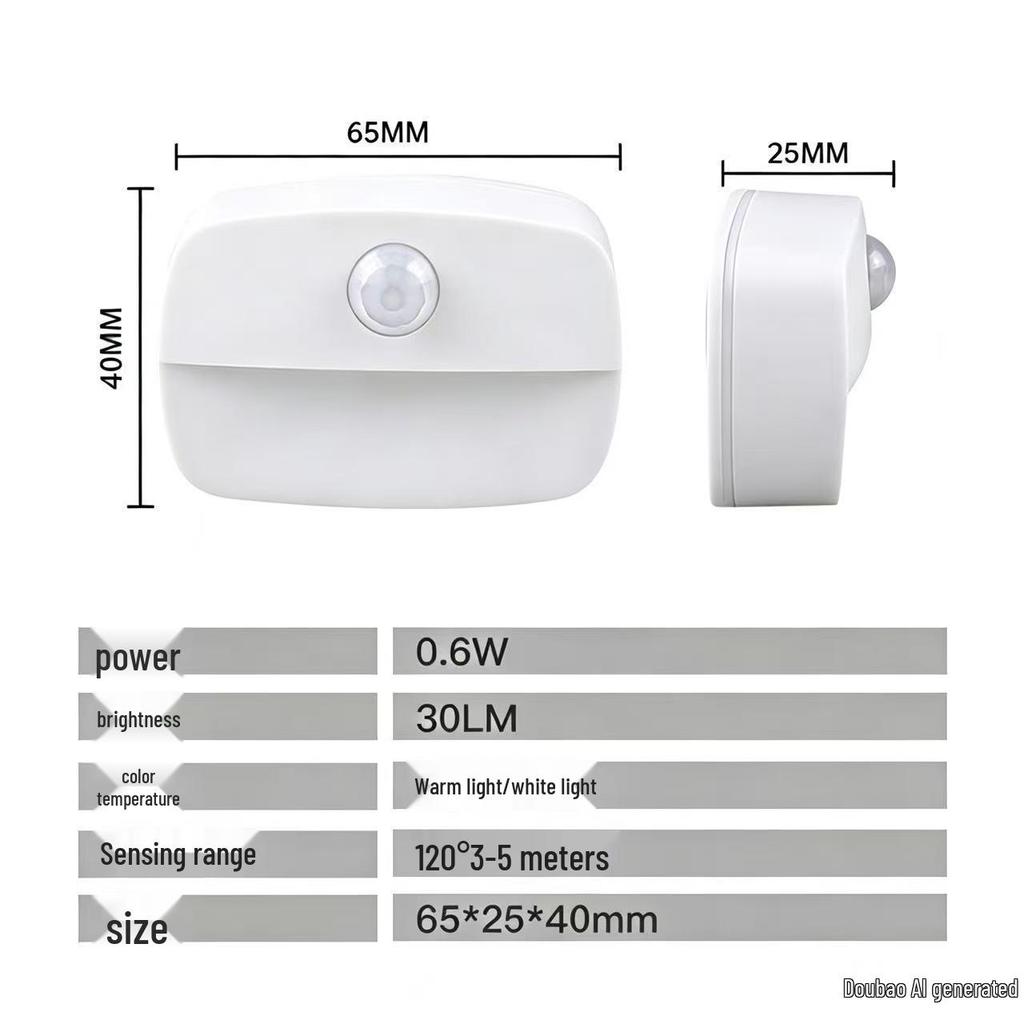 Smart Wireless LED Motion Sensor Night Light for Home, Wake-up, Bedside, Bathroom, Hallway, and Closet