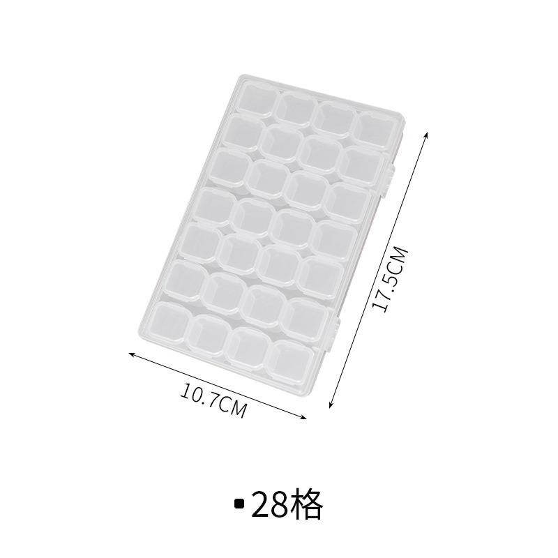 Removable 28 Grid Unloading Manicure Box Beaded Storage Box High Transparent Pp Empty Box Parts Storage Box With Lid Grid Box