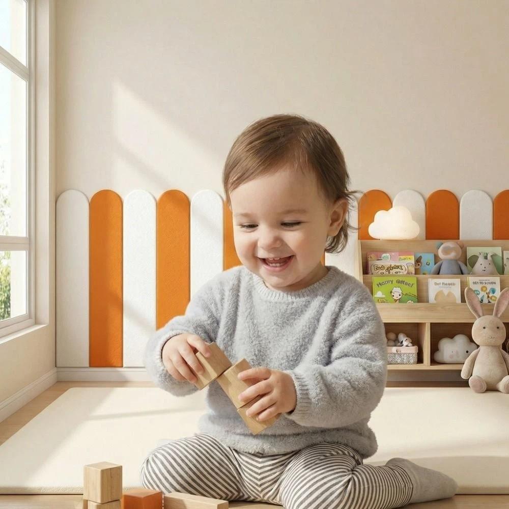 10 pieces/set Self-adhesive Anti-collision Wall Sticker Solid Color Soft Wall Mat  Kindergarten