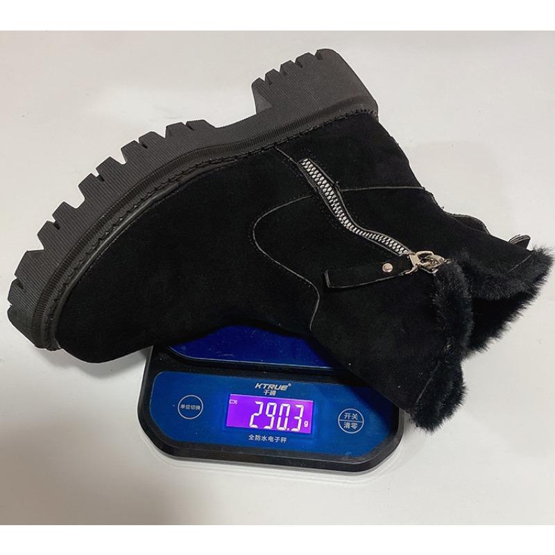 European and American foreign trade short tube thick-soled round-headed snow boots women's cross-border retro velvet thickened warm cotton shoes