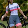 Tuta Triathlon Monopezzo Manica Corta da Donna Blu Uniforme Asciugatura Rapida Abbigliamento Sportivo Performance