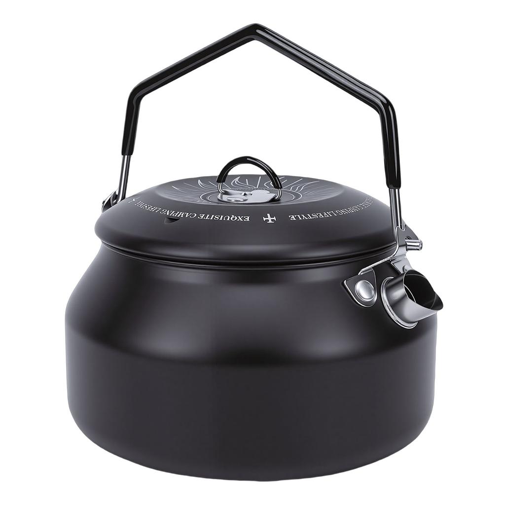 Camping Kettle 1L 304 Stainless Steel Lightweight Portable Stovetop Tea Pot for Open Fire Boiling Water Outdoor Hiking