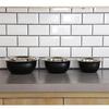 Pearl Metal Punching Bowl and Strainer, Limited Edition, Black, 15cm / 18cm / 21cm, Stainless Steel, 3-Piece Set, BLKP, Black, AZ-5036