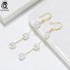 Handmade 925 Sterling Silver Dangle Earrings With Irregular Real Natural Baroque Pearls For Women Jewelry Gpe12