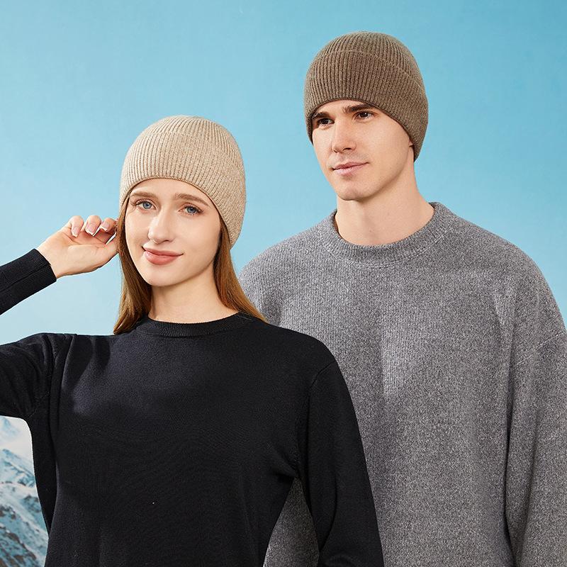 Light Board Hat Men's Autumn and Winter Solid Color Wool Hat Knitted Pullover Hat Warm Ear Protector Cold Hat Street Dance Hat Tide