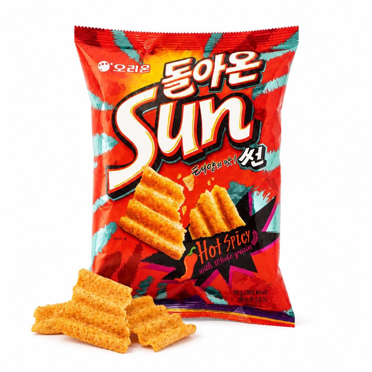 Orion Wavy Corn Chips Classic Hot‑Spicy Flavor 70g hot‑spicy‑flavor crispy corn snacks Hot‑Spicy Flavor 70g