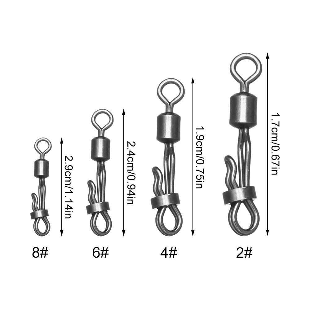 10/20 Pcs/Pack New Style Carp Rolling Swivel With Lock Snap Quick Change 8-Shape Ring Fishing Accessories Connector Solid Ring