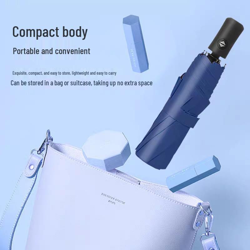 Large Size Automatic Folding Umbrella with Black Glue Sunshade for Sun and Rain